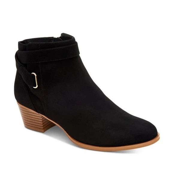 Giani Bernini Ankle Oleesia Suede Leather Black Boot Bootie, Size 7 - Picture 1 of 11